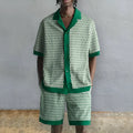 Men's short-sleeved printed shirt and matching shorts two-piece set in MHX01344 colour.
