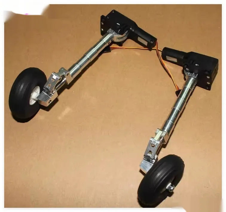 Alloy retractable shock-absorbing landing gear for model aircraft with wheels