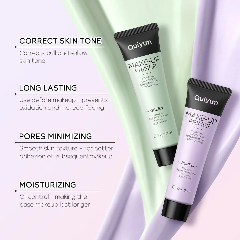 30g colour-correcting makeup primer in green, pink and purple shades for skin tone neutralisation