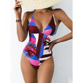Plus size women's backless one-piece swimsuit in polyester spandex blend with high elasticity