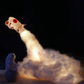 DIY astronaut rocket LED night light with warm illumination and desktop decoration