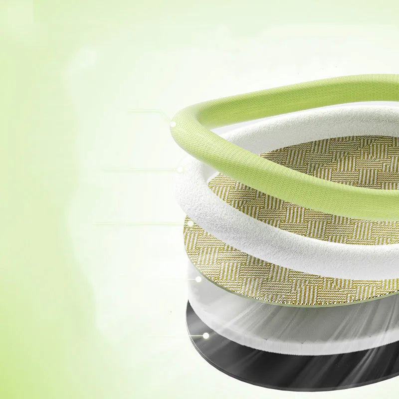 Green pet cooling mat nest with fruit-shaped backrest for dogs and cats, size L 65x50cm.