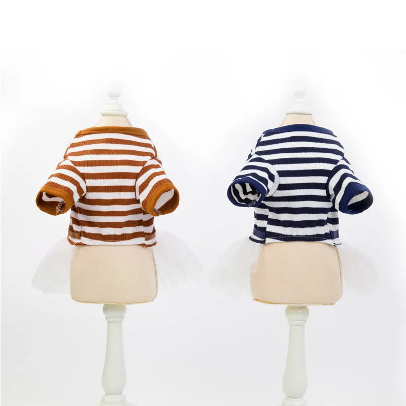Bears Teddy cotton pet skirt for small female dogs in coffee colour