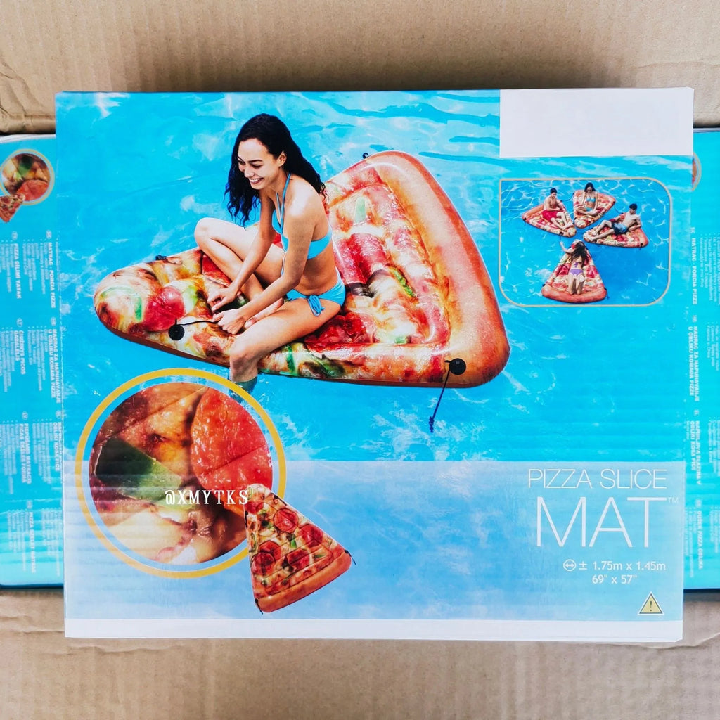 Pizza pattern inflatable surfboard float 175cm long for pool swimming