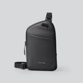 Men's elegant black lightweight crossbody bag made from oxford cloth material