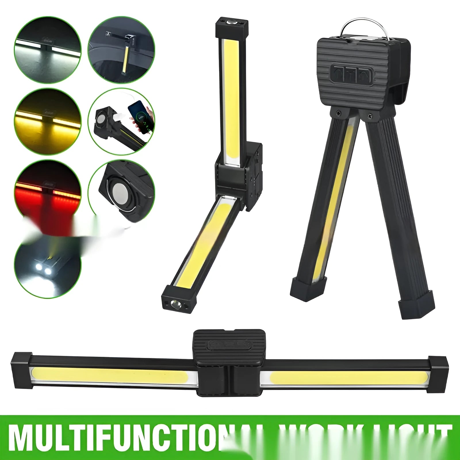 Strong light multifunctional camping and auto repair work light with A55 power supply