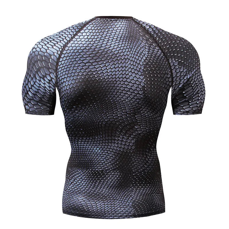 Men's sports running short sleeve compression top in Lycra spandex, slim fit, available in multiple colours