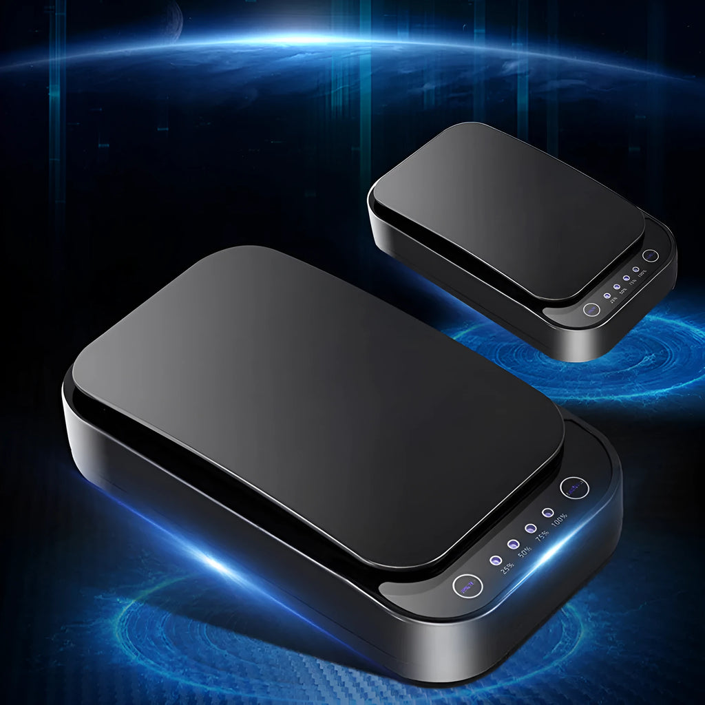Blue and white ultraviolet disinfection box for mobile phones with 253.7nm UV-C light