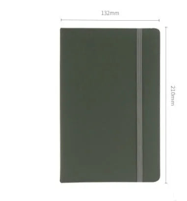 A5 tactile PU hardcover notebook in black with adhesive binding and 100gsm white paper