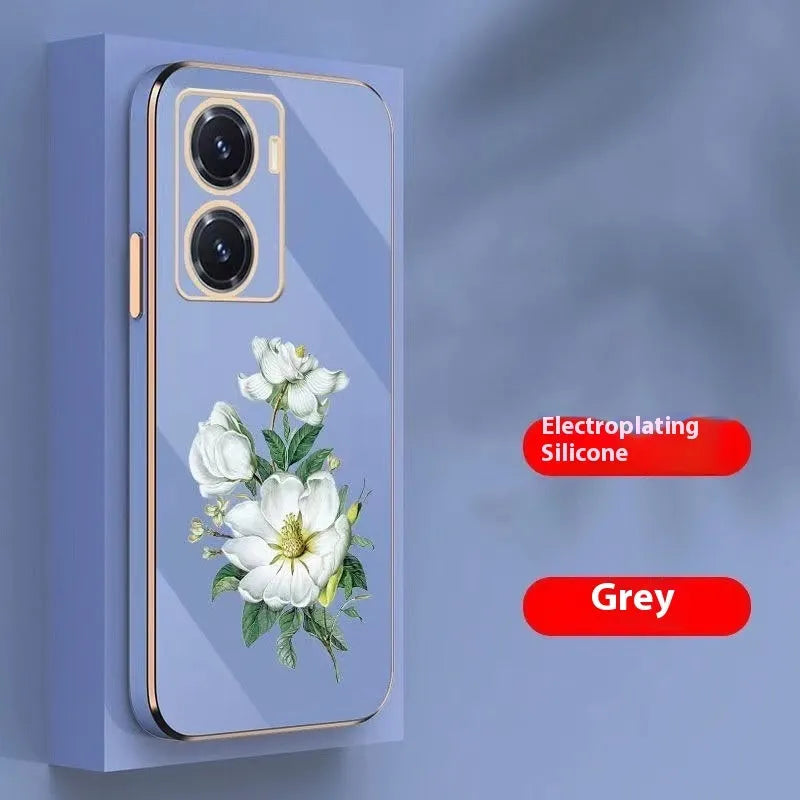 Electroplating phone case for vivo Y Series in pink with all-inclusive fall protection design