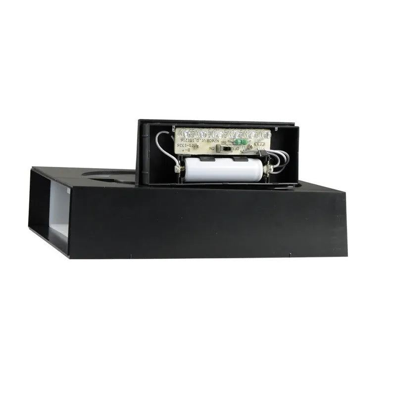 Solar powered outdoor house number light with white LEDs and weatherproof housing