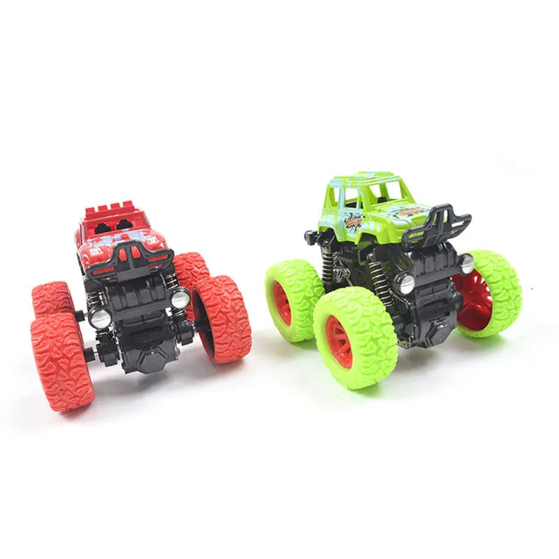 Inertial four-wheel drive off-road vehicle toy in green, 9x8.5x8.5cm, pull-back action