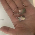 Shell earrings with geometric square panther and rectangular shell designs