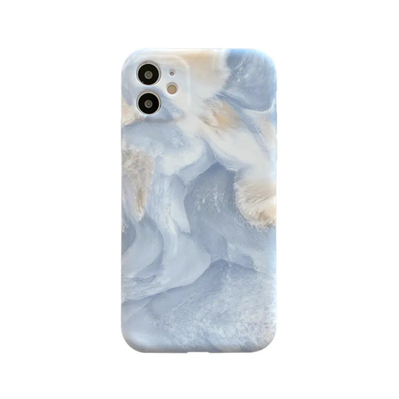 Watercolor ink painting TPU phone case for iPhone, simple back cover, BluePink colour