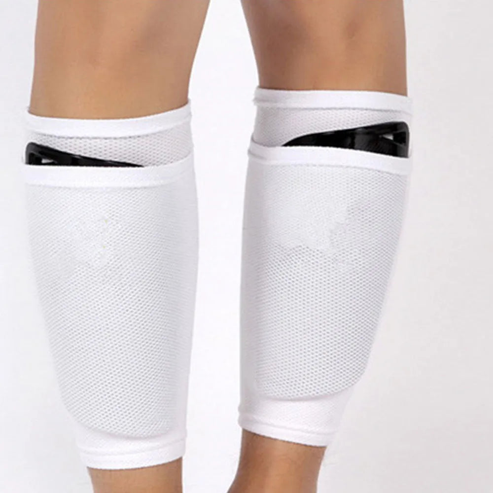 Football flapper leg guard 22cm breathable fabric shin pad black colour pair