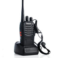 Black civil walkie talkie with antenna, 60x33x115mm dimensions, single band UHF 400-470MHz