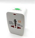 Universal travel plug adapter with USB port for international mobile charging
