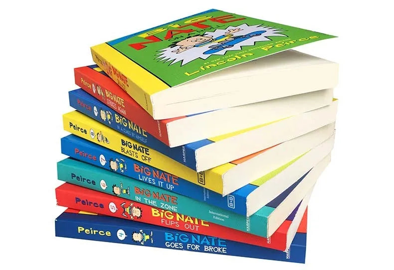 Big Nate 8-book box set collection by Lincoln Peirce with eight paperback volumes in a cardboard slipcase