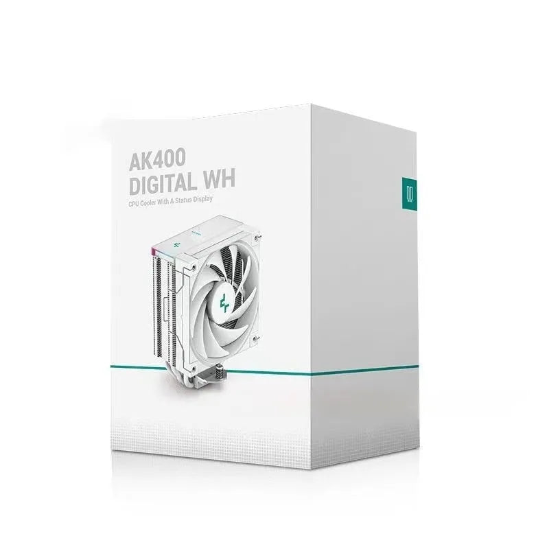 Twin tower CPU air cooler heat sink with copper-aluminium composite construction and digital display