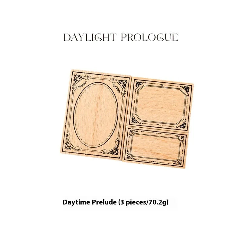 Candy Posts Seal Baroque Fantasia wooden square seal with printed artwork for notebook decoration