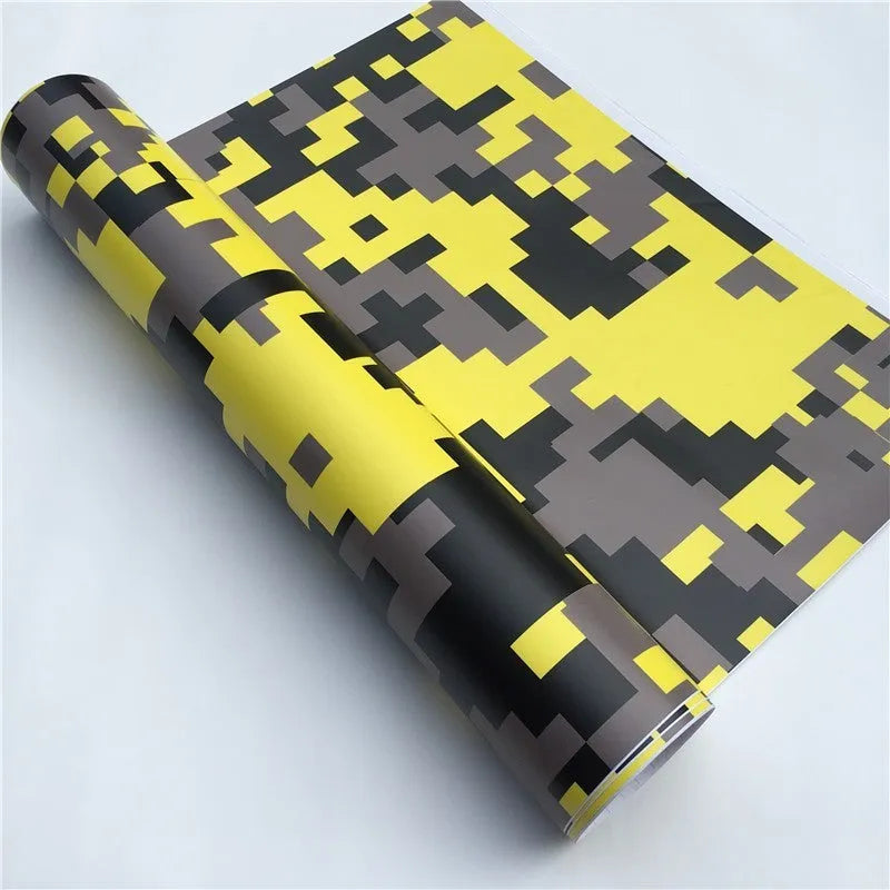 Digital camouflage car colour changing film in blue grey pink red yellow on roll