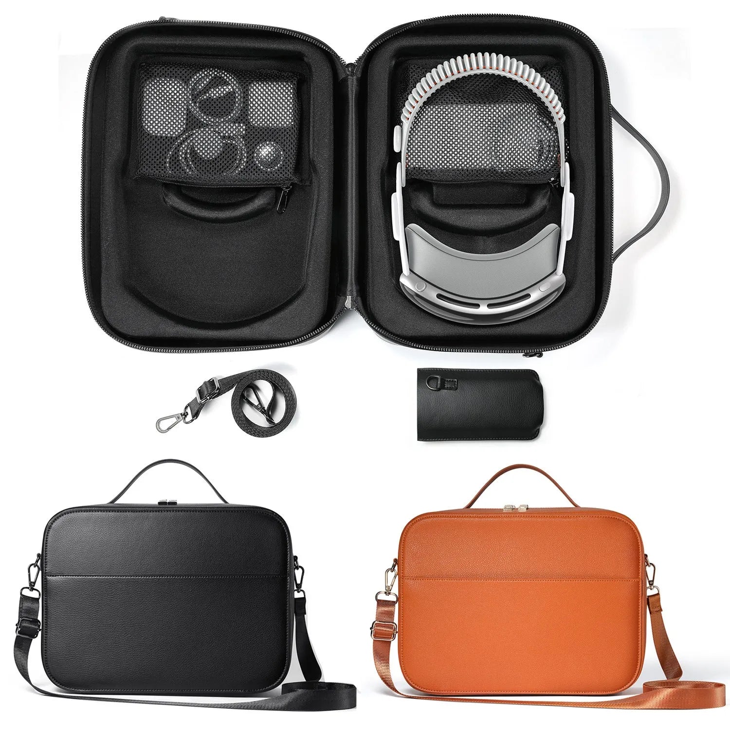 Vision Pro MR glasses superfiber storage box in black colour measuring 32.5cm × 24.5cm × 11.5cm