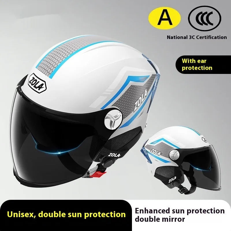 Children's 3C safety helmet in ABS construction with universal fit for motorcycle and bicycle riding
