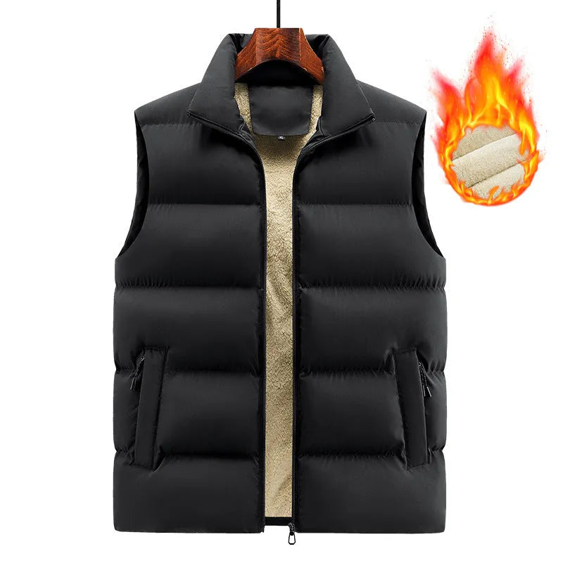 Men's striped lambswool vest in black, dark blue or red for autumn winter wear