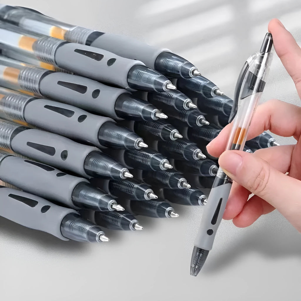 0.5mm gel pen in black, blue and red ink options for office and learning