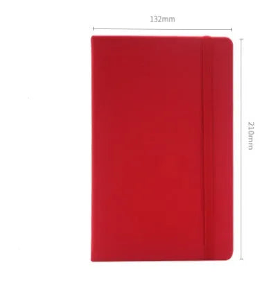 A5 tactile PU hardcover notebook in black with adhesive binding and 100gsm white paper