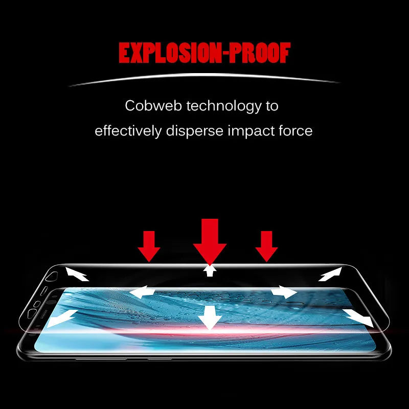 Transparent matte hydrogel screen protector for curved Samsung Galaxy phone