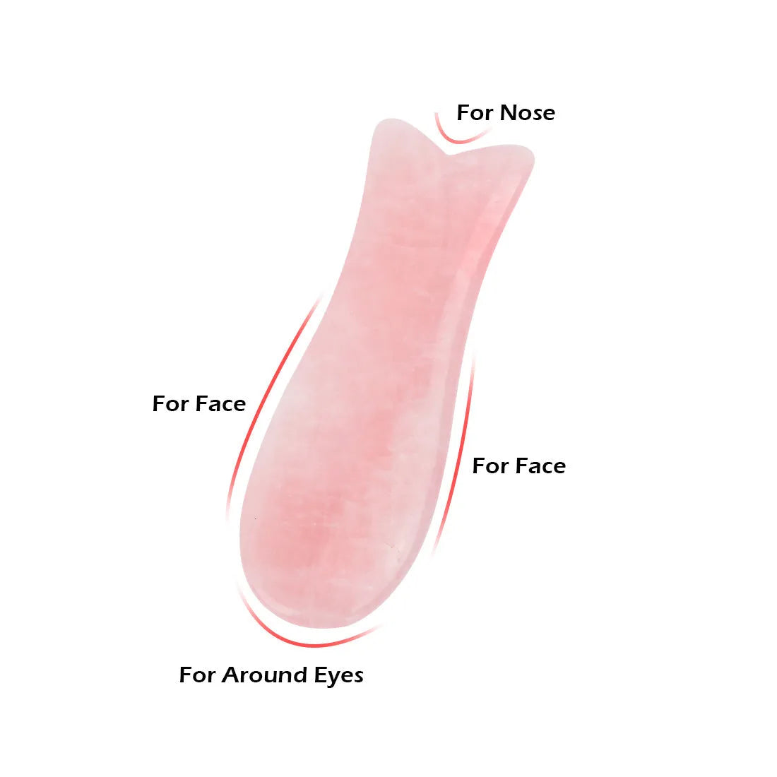 Natural Jade Face Scraping Gua Sha Tool Beauty Massage Stone 6.3cm x 4.5cm Facial Skin Care Muscle Relaxation Green Pink Multi-Colour Options