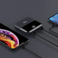 Android 10000mAh portable power bank with digital display and dual USB charging ports