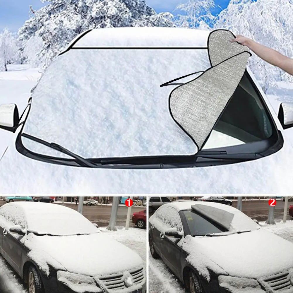 Car snow protection front gear cover made from aluminium film foam polyester fabric