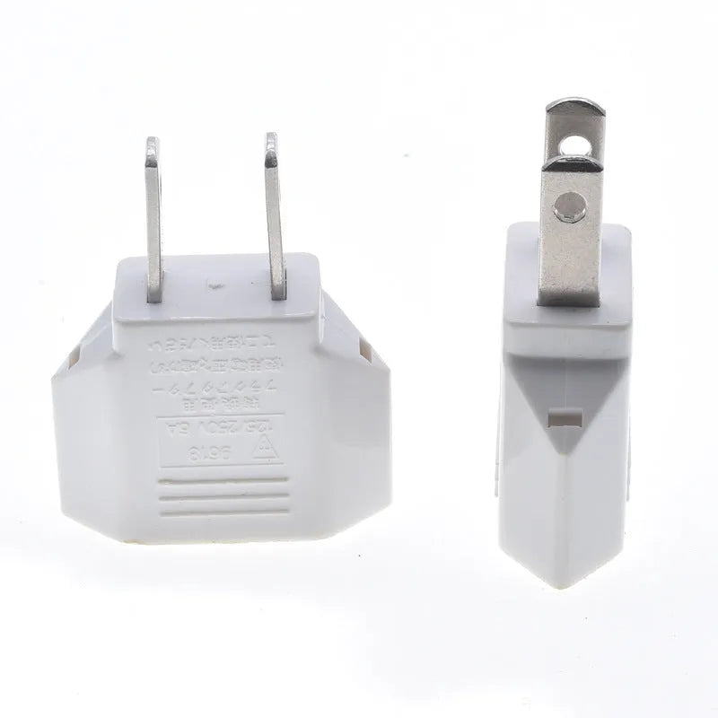 European to American conversion plug all-copper 2-hole adapter in black and white