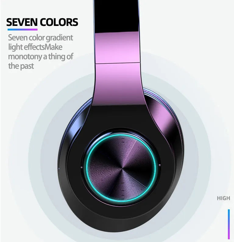 Black T6 over-ear wireless Bluetooth headset on a white background.