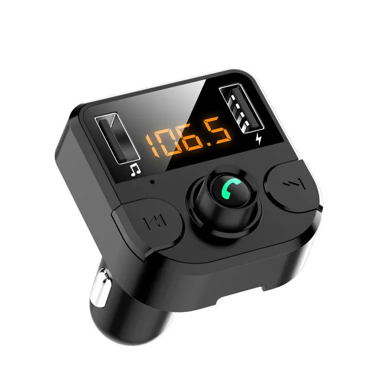 Black car Bluetooth MP3 player with 1.1-inch display for vehicle cigarette lighter connection