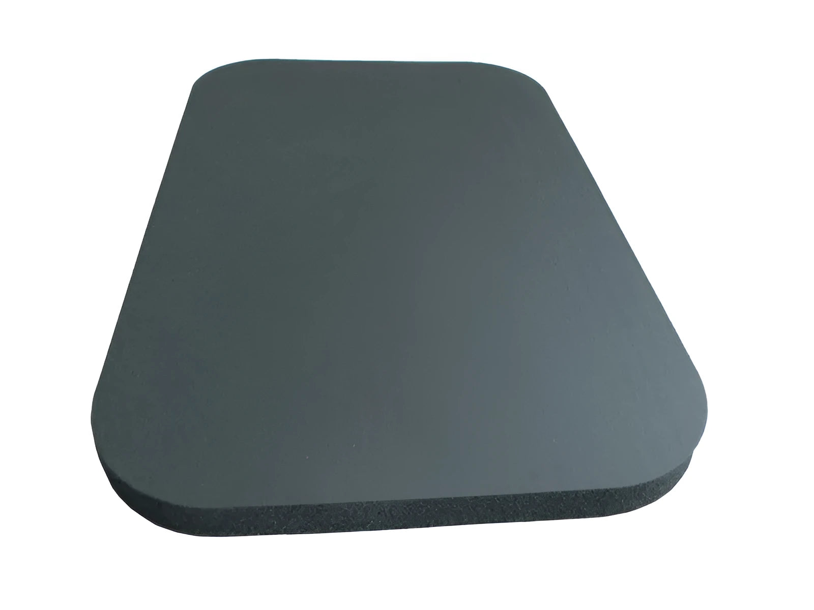 Black yoga knee pad 29x19x1.5cm NBR high density foam on floor with abdominal wheel