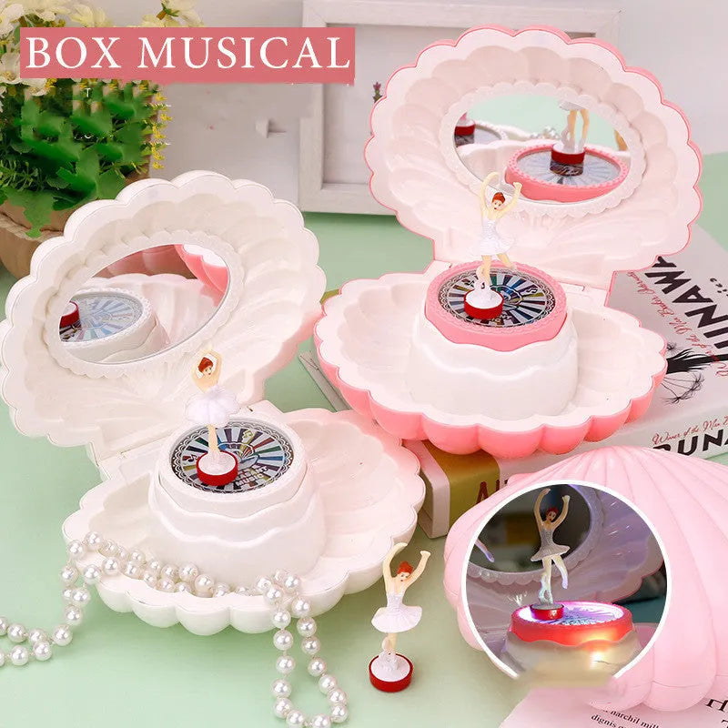 Plastic shell ballet girl music box 160 x 130 x 155mm, random colour