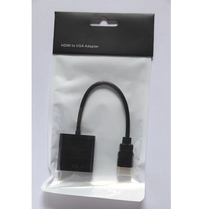 HDMI to VGA female adapter cable with 0.3 metre black copper wire