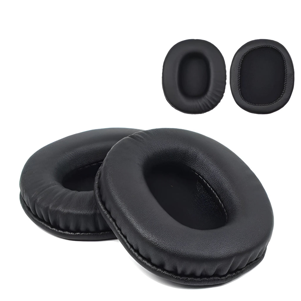Black PU leather replacement ear pads for Sony WH-1R headphones, two-piece set