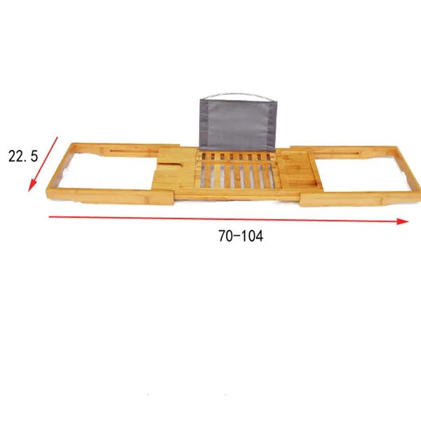 Bamboo bathtub frame desktop storage shelf with one tier for bathroom organisation