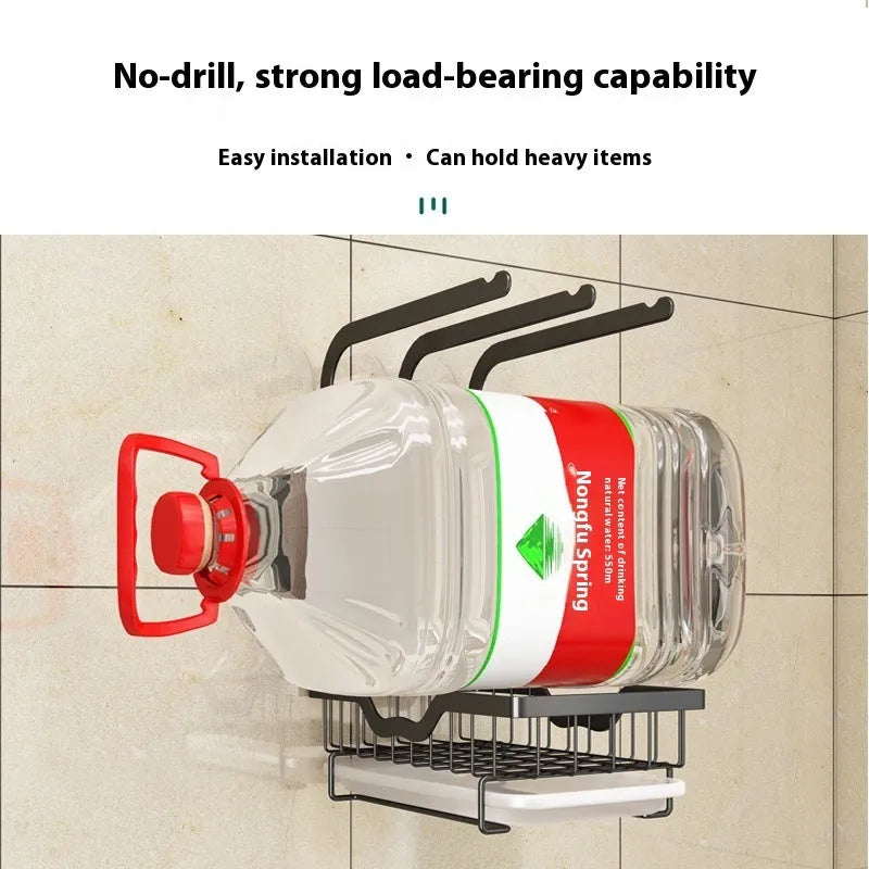 Foldable plastic kitchen rack in new Chinese style for wall or desktop cloth drying storage.