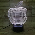 3D fruit shaped colourful LED night light with touch control on wooden surface