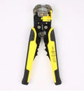 Yellow automatic wire stripper crimping plier tool with adjustment screw for 10-24 AWG cables
