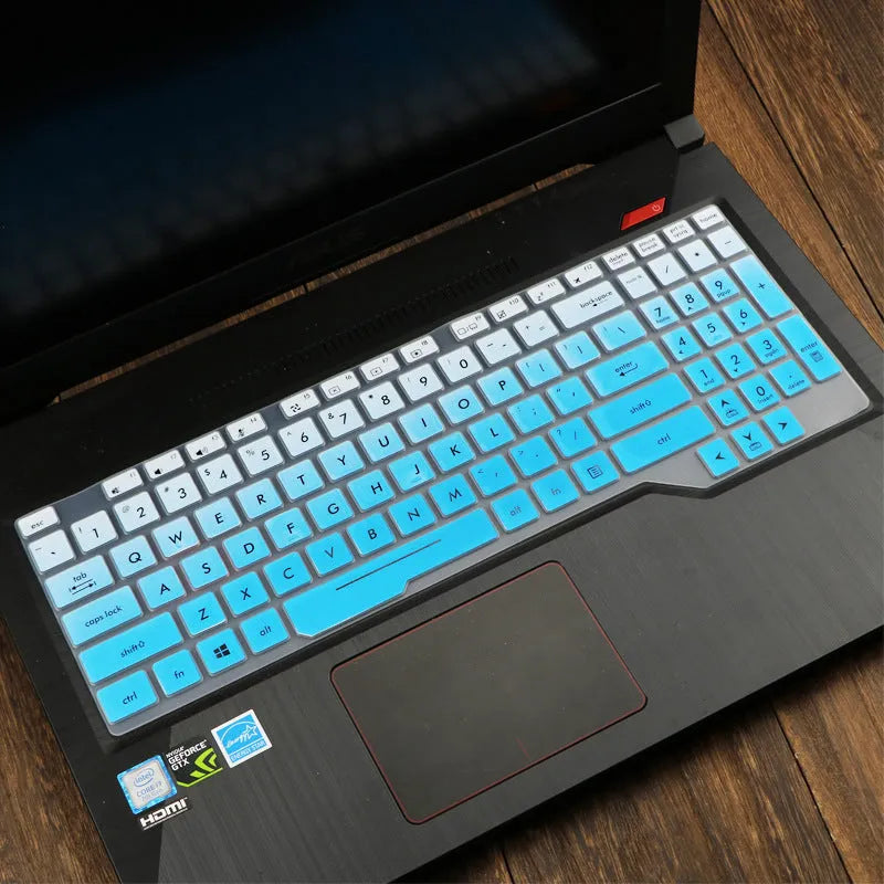 ASUS Flight laptop keyboard protective film cover shown in multiple colour options.