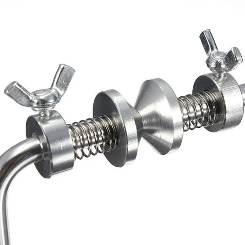 Silver aluminium fishing reel winder line spooler with adjustable tension and suction cup base