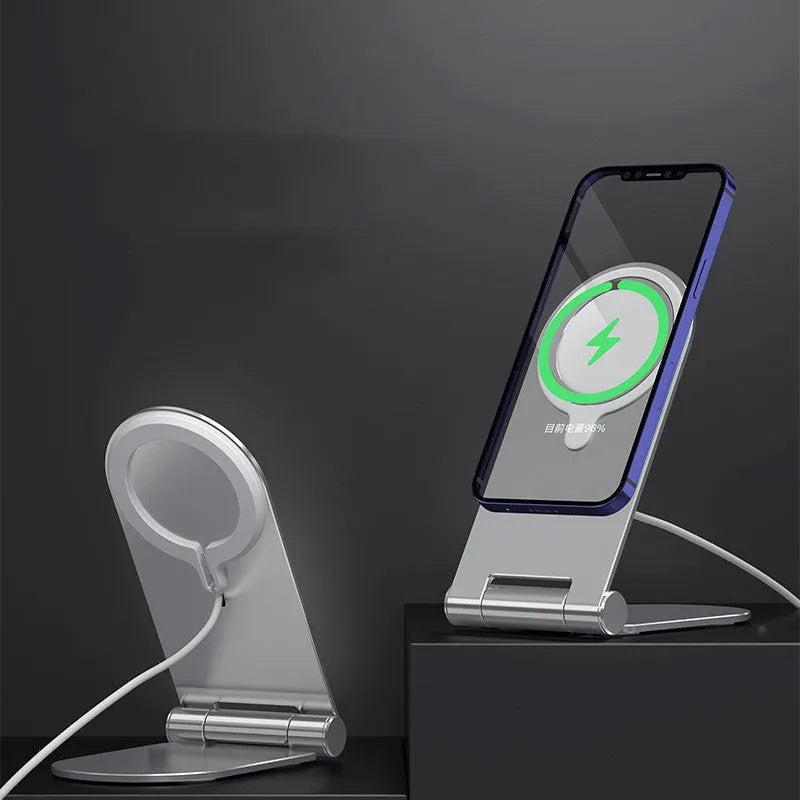 Silver vertical adjustable magnetic phone bracket holder for iPhone 12 series