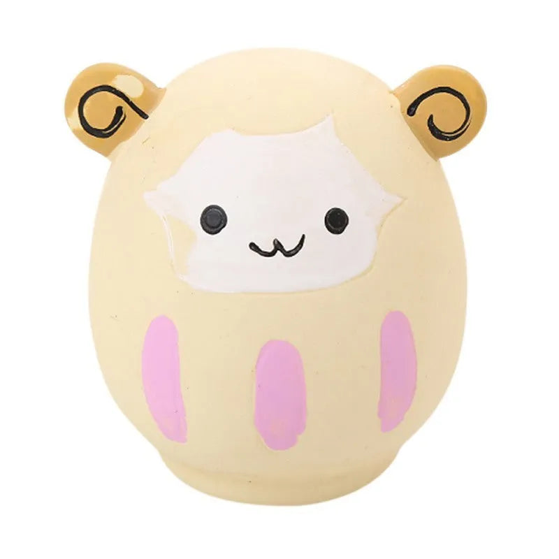 Latex sounding cartoon pet toy in dairy cow design with squeaker, white with black patches