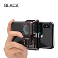 Black mobile phone radiator with aluminium alloy and ceramic cooling plate attached to smartphone